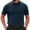 Z98 Navy, variant on Landzoo Men'S Shirts Solid Color Short Sleeve Notch Neck T-Shirt Summer Loose Fit Men Tops Size L Army Green