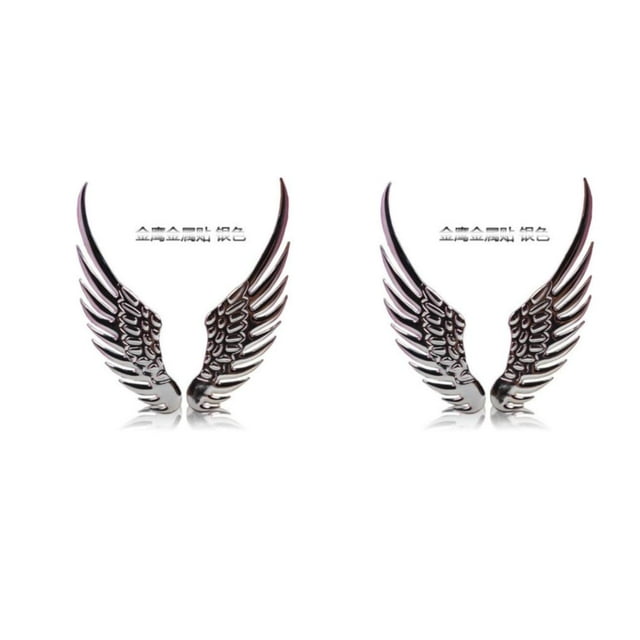 Maytalsory Non-fading Car Sticker Personalized And Easy To Install Cool Style Metal Car Accessories Motorcycle silver 2Set