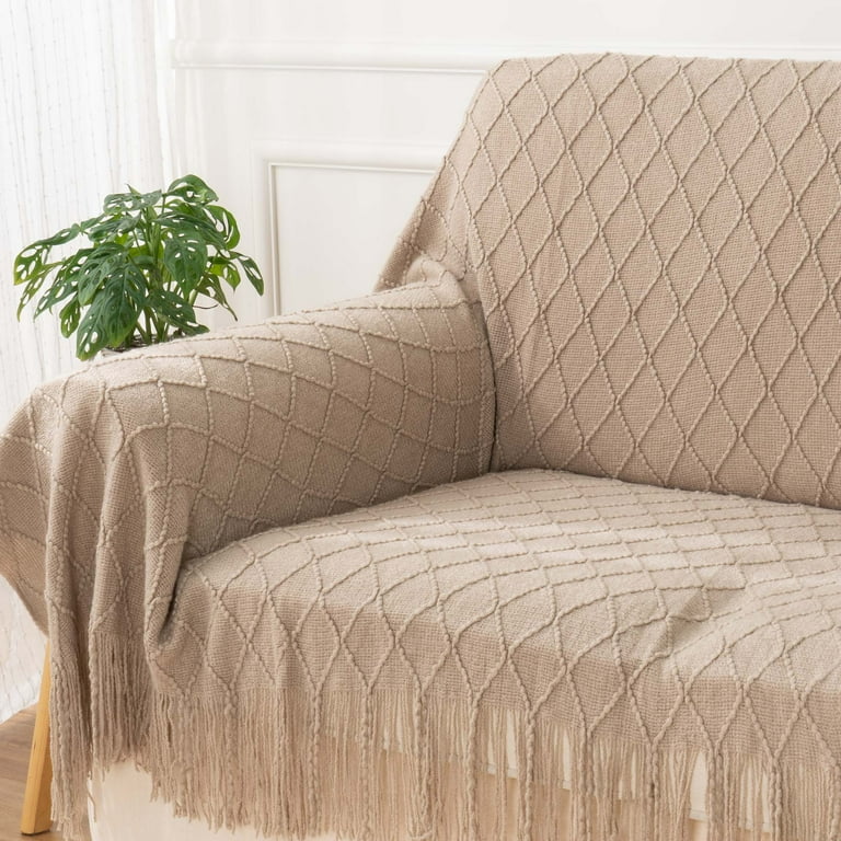 Taupe throws for sofas sale