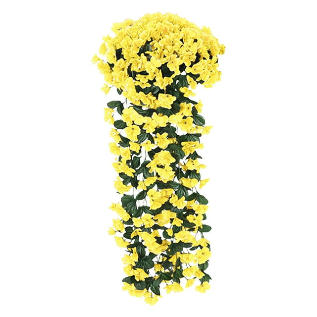 Wall Decorations For Living Room Simulation Violet Wall Hanging Plastic Wrapping Plants With Realistic Floral Design 85 cm