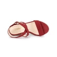 thumbnail image 4 of BLISSFUL STEP Chaussures pour Femmes Sandales Espadrilles à Talon Compensé Slingback à Brides Croisées Rouge 6, 4 of 8