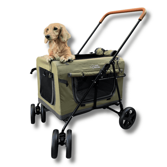 Pet Stroller Foldable Travel Crate for Small and Medium Dog and Cat, Portable Pet Travel Carrier, Pet Jogger with Detach Carrier