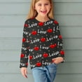 thumbnail image 5 of Edvintorg Girls Shirts Cute Valentine's Day Heart Printing Long Sleeve Crewneck Dressy Casual Blouses Shirts 3-14 Years Spring Holiday Pullover Tops, 5 of 7