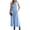 Sky blue, variant on Sleeveless V Neck Solid Women Wide Leg Loose Long Zipper Jumpsuit