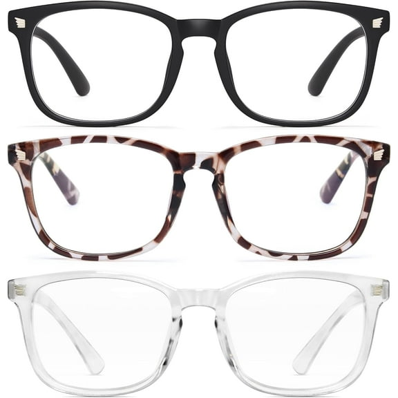 Gaoye Stylish Blue Light Glasses for Woman - Computer Glasses up to 99% Blue Light Blocking - Lightweight Frames - 3 pack