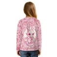 thumbnail image 2 of Xixirimido Pink Dragon Cherry Blossom Printed Girls Long Sleeve Shirts Cute Kids Fashion Crew Neck Tunic Tops Tie-hem Tees for Fall Winter, Size 7-8, 2 of 7