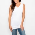 thumbnail image 2 of Women's S/M Long Length White Reversible Scoop-V Neck Tank Top by Howard's, 2 of 2