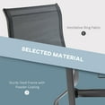 thumbnail image 5 of Outsunny Set of 2 Outdoor Swivel Bar Stools with Armrests, Bar Height Patio Chairs with Steel Frame for Balcony, Poolside, Backyard, Black, 5 of 9