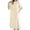 Beige, variant on Womens Cotton Linen Midi Dress Crew Neck Button Down Roll Tab Sleeve Shift Dresses Casual Loose Summer Dresses