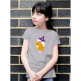 thumbnail image 2 of Cute Little Ghost W Autumn Leaf T-Shirt Juniors -Image by Shutterstock,  Medium, 2 of 4
