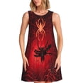 thumbnail image 1 of Balery Black Spider Web With Spiders Vestidos de verano para mujer con estampado: vestido holgado sin mangas, vestido playero informal y cómodo para días calurosos., 1 of 7
