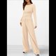 thumbnail image 5 of Conjuntos de Dos Piezas para Mujer: Camiseta Asimétrica de Larga, Pantalones Anchos y Chándal Informal. Crema XL, 5 of 8