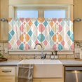 thumbnail image 2 of Yayeee Kitchen Curtains Tier Set of 2 Light Filtering 57"x36" Over Sink Window Panels, Pink Abstract Pattern, 2 of 7