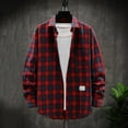 thumbnail image 2 of GHSOHS Mens Shirts Untuckit Shirts for Men Camisas Tops Mens Short Sleeve Shirt Flannel Plaid Shirts Spring Fall Fashion Casual Check Pocket Button Long Sleeve Shirt Oversized Cardigan Shirts for Men, 2 of 4