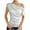 White, variant on Fartey Women's One Shoulder Sequin Tops Fashion Elegant Ruched Asymmetrical Shirts Slim Fit Summer Tunic Blouse Dressy Casual Solid Color Party Blouses Purple S-2XL