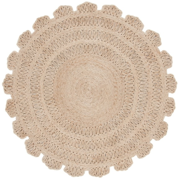 SAFAVIEH Natural Fiber Melody Geometric Area Rug, Natural, 6' x 6' Round