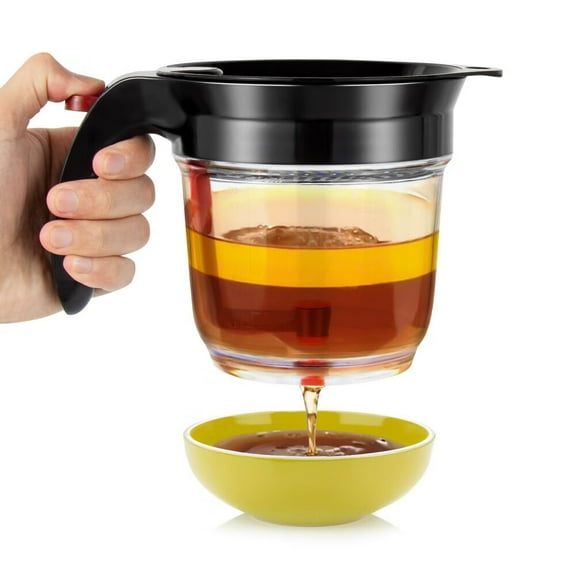 Fat Separator with Strainer and Bottom Release 33 oz Gravy Grease Separator for Cooking Healthier Gravy
