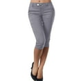 thumbnail image 2 of Chbgutlmr Capri Pants for Women Mid Waisted Slim Fitted Cropped Solid Color Casual Work Office Trousers, 2 of 7
