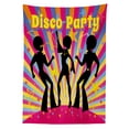 thumbnail image 3 of Ambesonne Party Tablecloth Rectangular Table Cover, Disco Dance Funky, 52"x70", Multicolor, 3 of 4