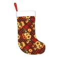 thumbnail image 2 of Salouo Red Plaid Sunflower Print Christmas Stockings,Large Xmas Stocking Set of 1 Holiday and Farmhouse Stocking for Christmas Holiday Party Decoration(17.7*11 Inch), 2 of 7