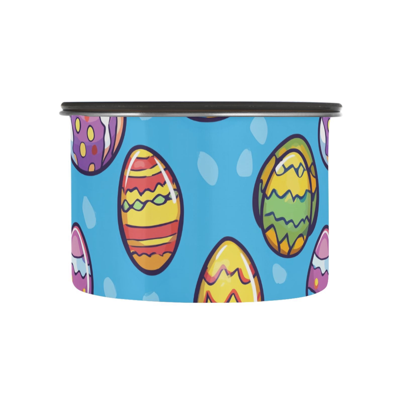 Easter Eggs Airtight Coffee Bean Canister 30oz Food Storage Containers with Lids For Gournd, Tea, Sugar, Flour, Rice, Cereal, Candy Cookie Jar