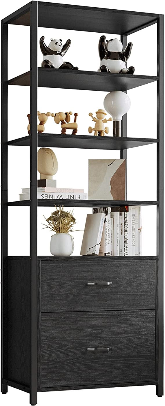 IRONCK Industrial Bookcase with File Drawers, 71.6 in Tall