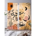 thumbnail image 3 of Western Cowboy Sheer Curtains 2 Panels Set Cowgirl Cactus Sun Leaf Boho Vintage Sheer Window Curtains Light Filtering Rod Pocket Voile Drapes for Bedroom Living Room 52"X84", 3 of 8