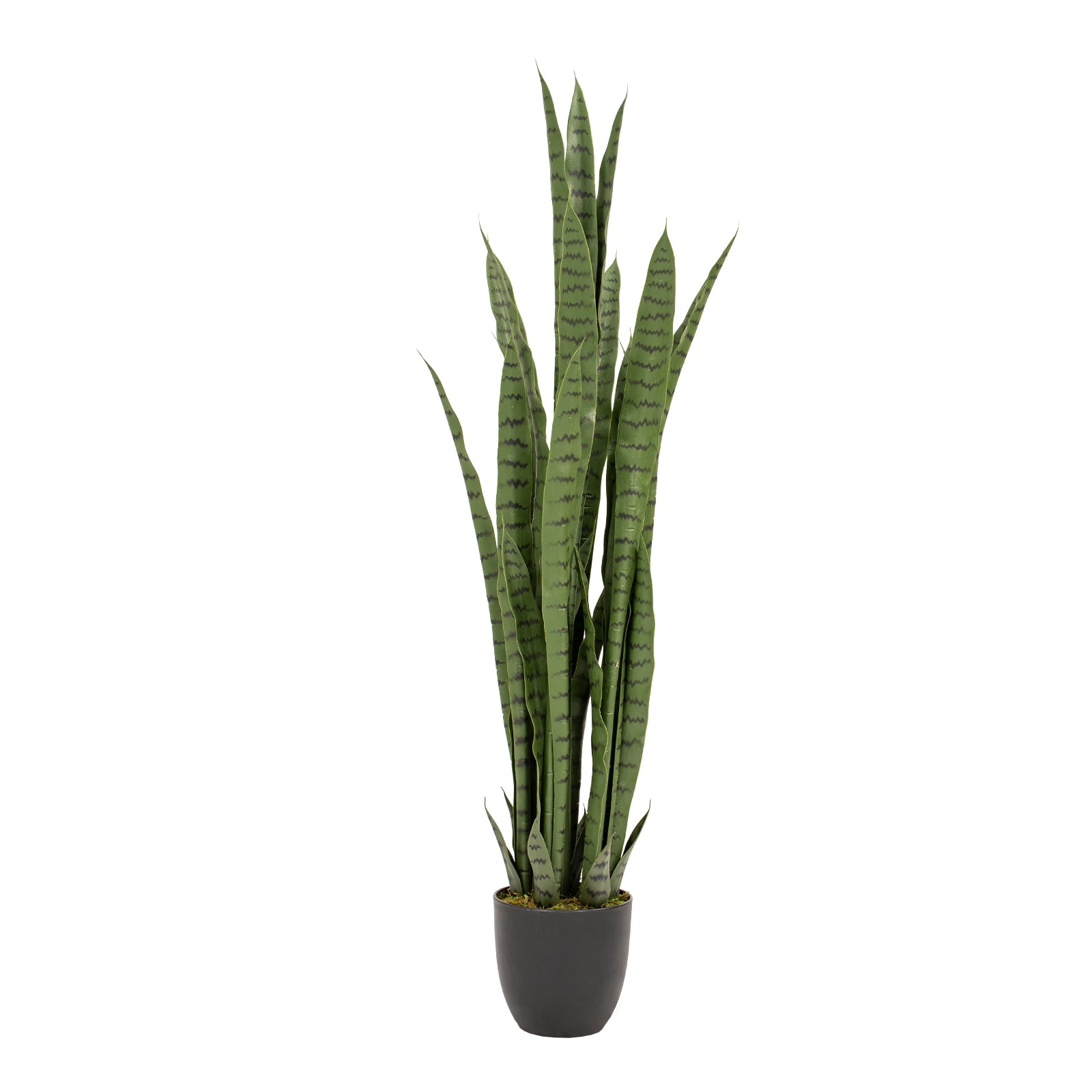 4ft Artificial Snake Plant – 48in Faux Sansevieria Plants, Fake Floor Plant for Indoor Outdoor, Front Porch Patio Home Office Decor, Mother-in-Law’s Tongue, Green 1Pcs