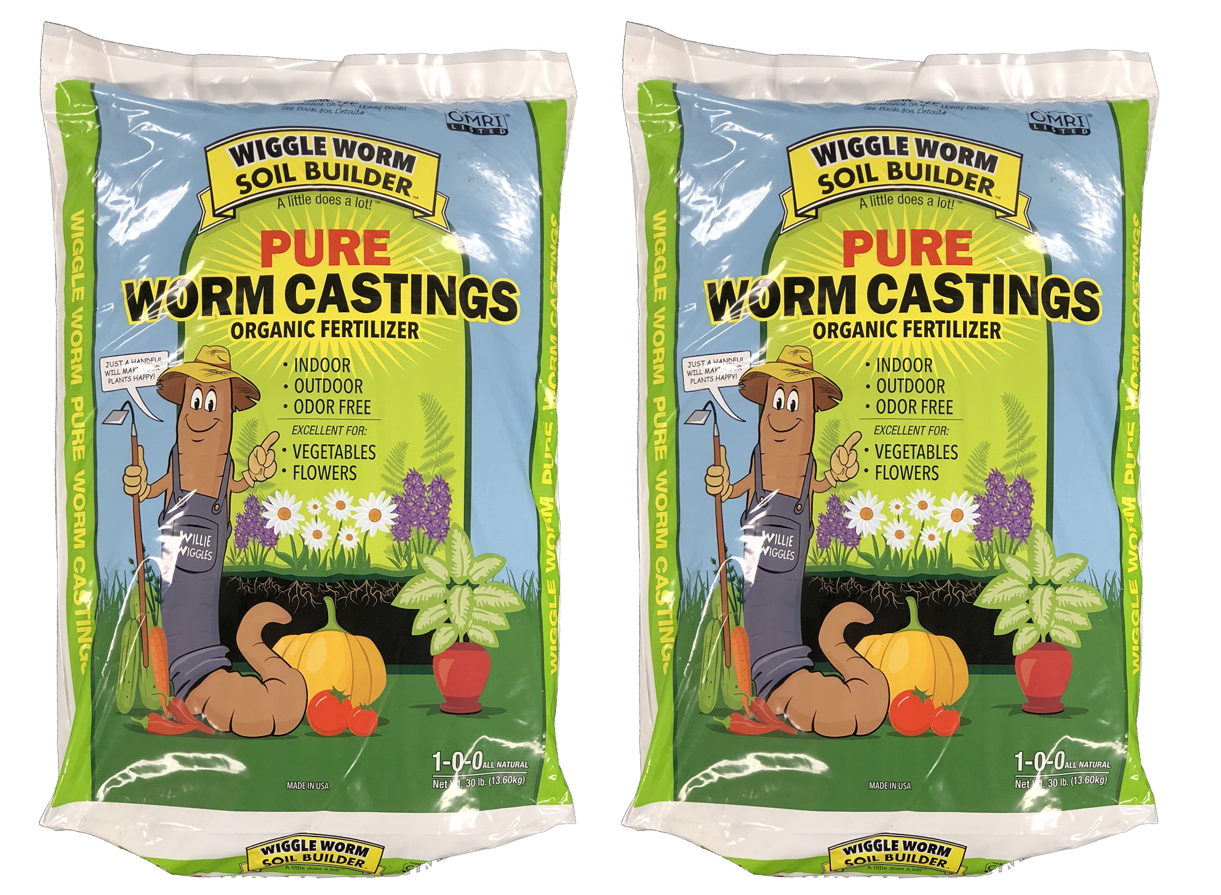 Wiggle Worm Earthworm Castings (2x30Pound Case)