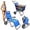 Blue, variant on Beach Cart Chair – 2 in 1 Turns from Beach Cart to Beach Chair – Large Wheels – Easy to Use – Large Capacity – Blue Color