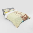 thumbnail image 3 of Ambesonne Nautical Bedding Set 3 Pcs, Boat in Windy Sea Sun, Twin XL, Cream Brown, 3 of 3