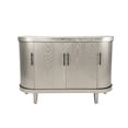thumbnail image 6 of Modern Curved Sideboard 47.2-Inch Decorative Storage Cabinet Wooden Console Table Coffee Bar Cabinet with 4 Doors and Adjustable Interior Shelves for Living Room, Kitchen, Bedroom, Hallway(Champagne), 6 of 11