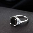 thumbnail image 4 of Gem Stone King 4.30 Cttw Black Onyx Engagement Ring for Women | 925 Sterling Silver | Oval 12X10MM | Gemstone Birthstone | Wedding Engagement Anniversary Promise Ring for Women | Size 5, 4 of 5