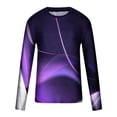 thumbnail image 4 of cllios Men's and Big Men's Long Sleeve Shirts Casual Optical Line 3D Graphic T-Shirt Fall Trendy Crewneck Pullover Soldier Tops Slim Fit Sport Tees Purple XXL, 4 of 5