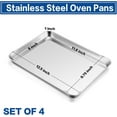 thumbnail image 2 of Small Baking Toaster Oven Pan P&P CHEF Stainless Steel Toaster Oven Tray Rectangle .\uD x .\uD x \uD Non Durable Mirror Finish Easy Clean, 2 of 7