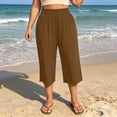 thumbnail image 5 of Nugftut Womens Capris Plus Size, Baggy High Waist Casual Capri Pants Stretch Soft Comfortable, 5 of 7