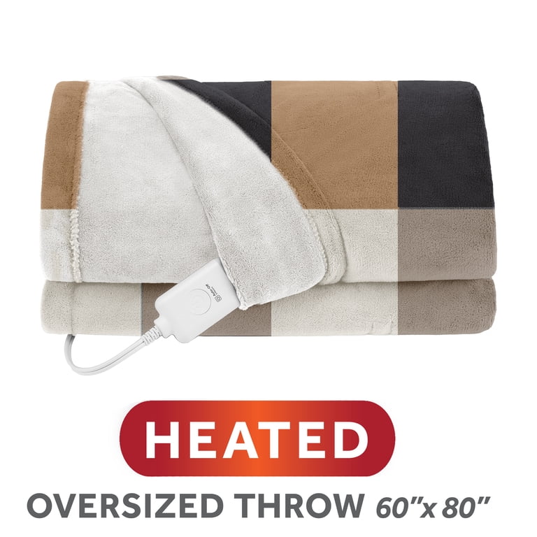 Sunbeam Heated Oversized Microplush Throw Blanket 60 x 80 in photo 1