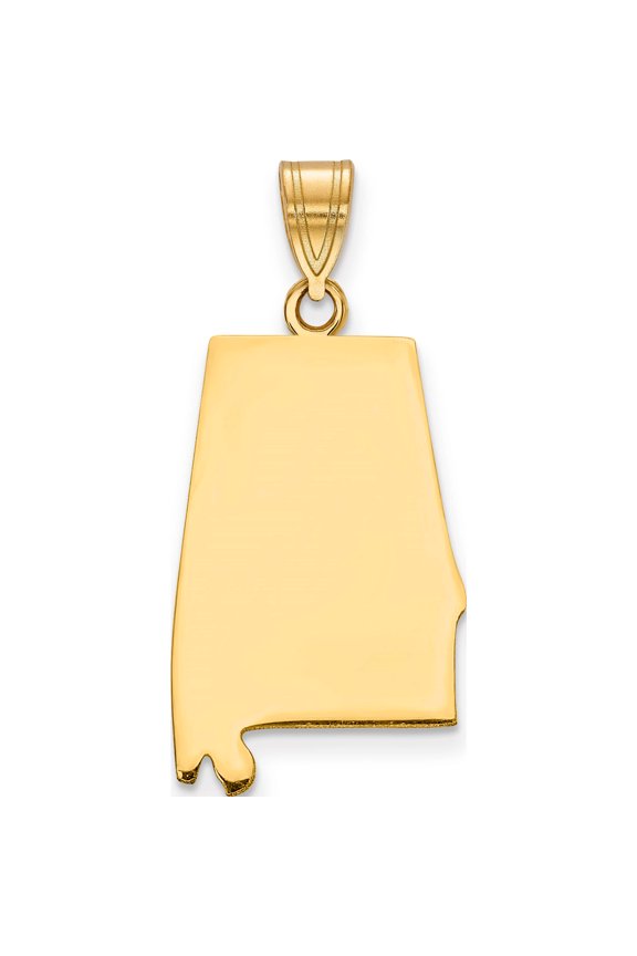 14K Yellow Gold 14Ky Alabama State Pendant (24.6 X 13) Made In United States xna707y-al