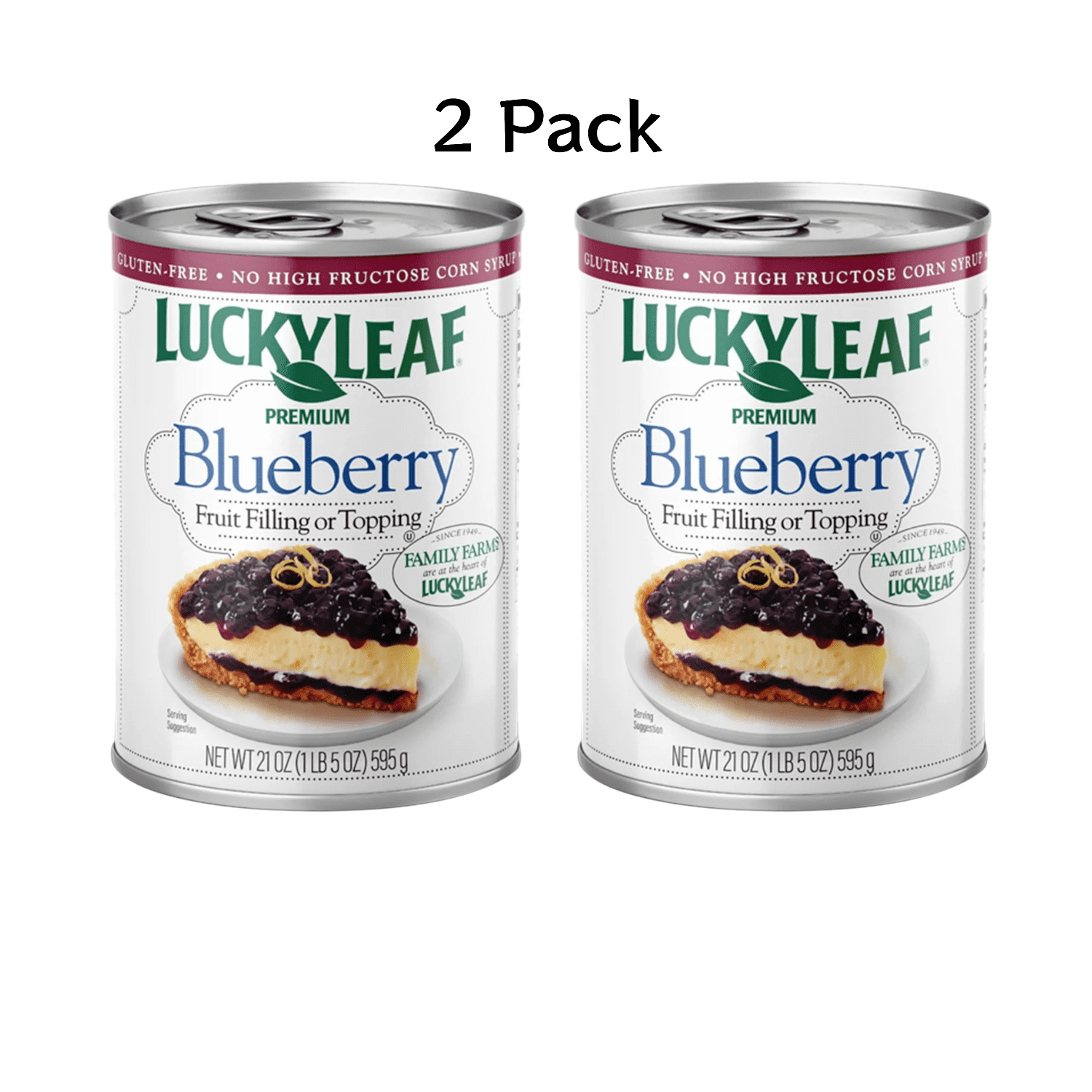 ( 2 Pack ) Lucky Leaf Fruit Filling Or Topping, Premium, Blueberry 21 Oz