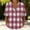 Red, variant on Guluxicc Polo Shirts for Women 3/4 Sleeve Plaid Trendy Tops Summer V Neck T Shirts Fashion Clothing