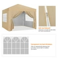 thumbnail image 7 of Yaheetech 10x10 Ft Pop Up Canopy Tent with 4 Sidewalls and Adjustable Heights, Khaki, 7 of 7
