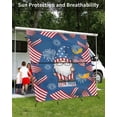 thumbnail image 3 of 4th of July RV Awning Sun Shade Screen 9'X7' American Flag Gnome Mesh Sunscreen Patriotic Star Fireworks Awning Shade Screen with Zipper UV Blocker Completed Kits for RV Motorhome Camper, 3 of 7