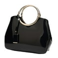 thumbnail image 4 of Bolso de mano para mujer, bolso de hombro, gran capacidad, ligero, de piel sintética, regalo para mujer Negro, 4 of 9