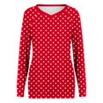 thumbnail image 5 of Long Sleeve Tops for Women 2026 Trendy Polka Dot Shirts Dressy Casual V Neck Loose Fit Tunic Blouses Spring Outfits, 5 of 5
