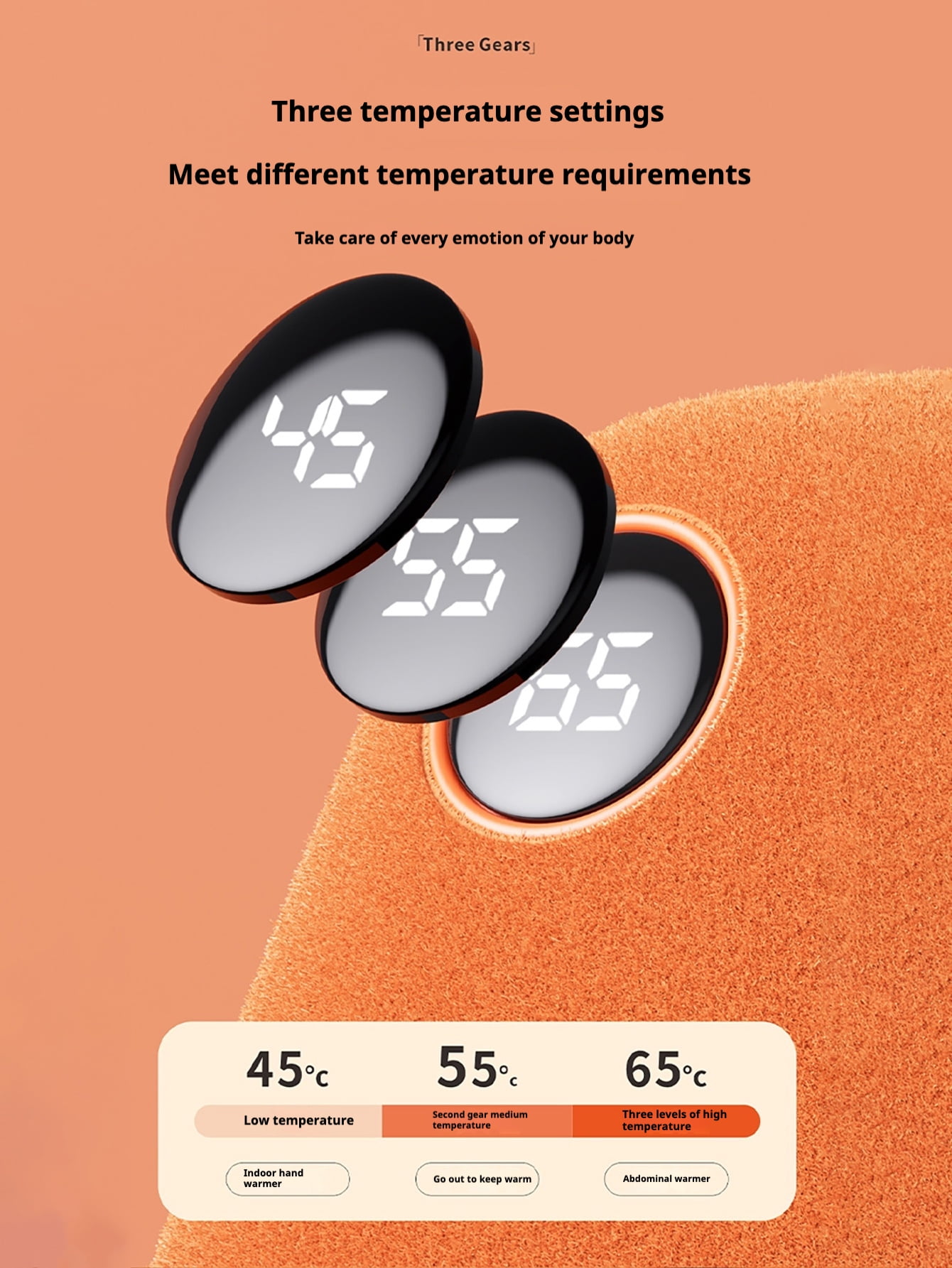 1PC Portable Hand Warmer with LED Display, Fast Heating USB Rechargeable Plush Handwarmer, Long-Lasting Battery, Compact Design for Outdoor Adventures, Ideal Christmas Gift