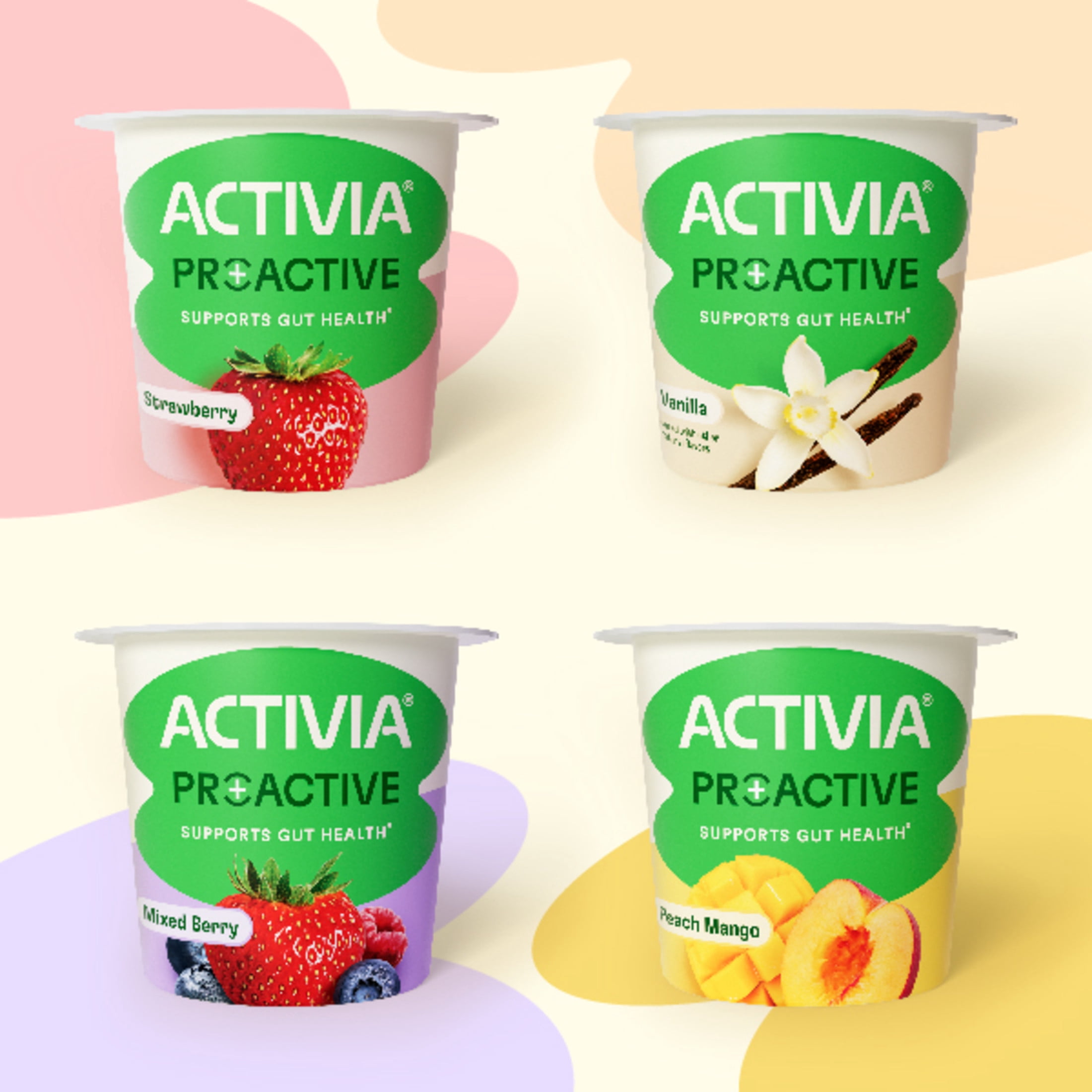 Activia Proactive Vanilla Prebiotic and Probiotic Yogurt Cups, 5.3 oz, 4 Count​