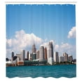 thumbnail image 3 of Ambesonne Michigan Shower Curtain, Downtown Detroit Skyline, 69"Wx84"L, Multicolor, 3 of 5