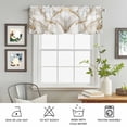 thumbnail image 4 of Rod Pocket Window Valances Abstract Marble Gold Stripe Art Short Kitchen Curtains Watercolor Natural White Stone Window Treatment Drapes for Bedroom Bathroom Living Room 56x16In,1 Panel, 4 of 9