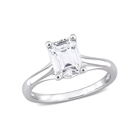 Everly Women's Moissanite and Created 10K White Gold Engagement Ring