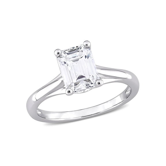 Everly Women's Moissanite and Created 10K White Gold Engagement Ring